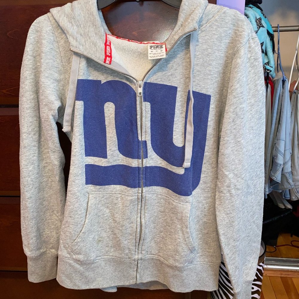 Victoria's Secret PINK NY Giants Hoodie (w/ quote)
